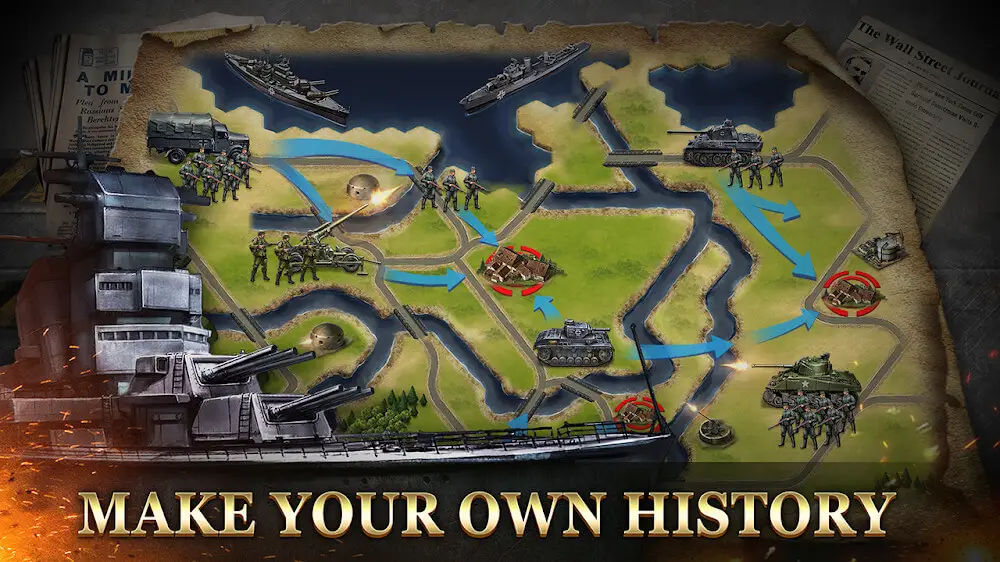 Screenshot of the WW2: War Strategy Commander Conquer Frontline game