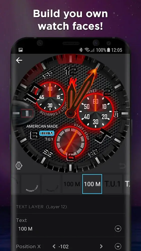 Screenshot of the WatchMaker app