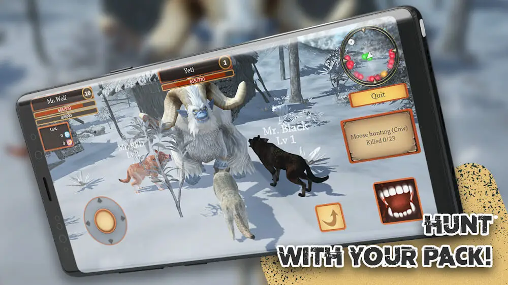 Screenshot of the Wolf Simulator Evolution game