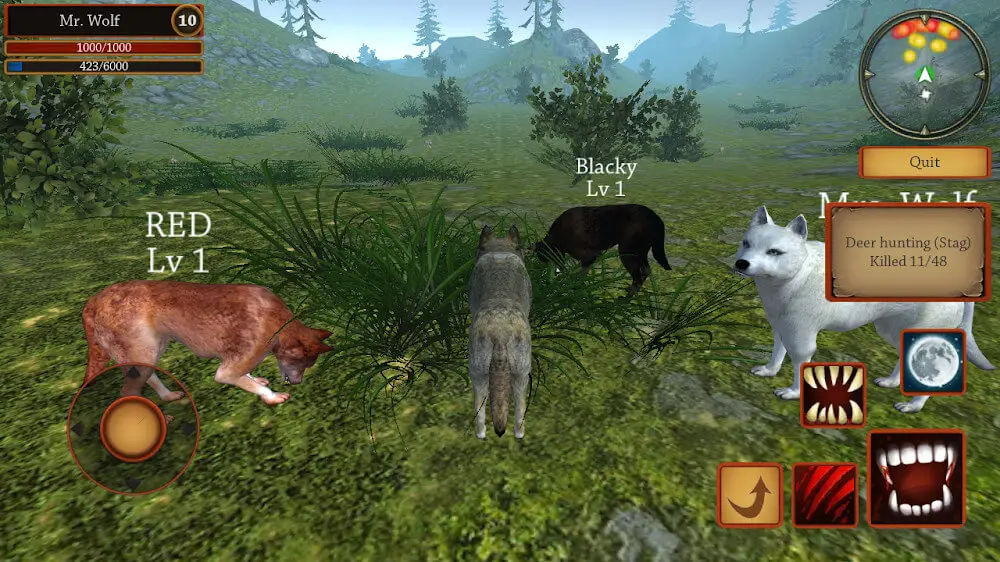 Screenshot of the Wolf Simulator Evolution game