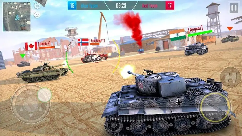 Screenshot of the World Tanks War game