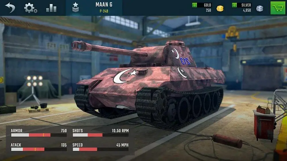 Screenshot of the World Tanks War game