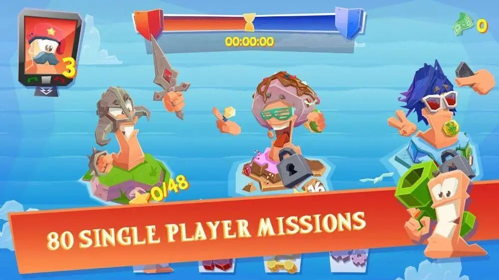 Screenshot of the Worms 4 game