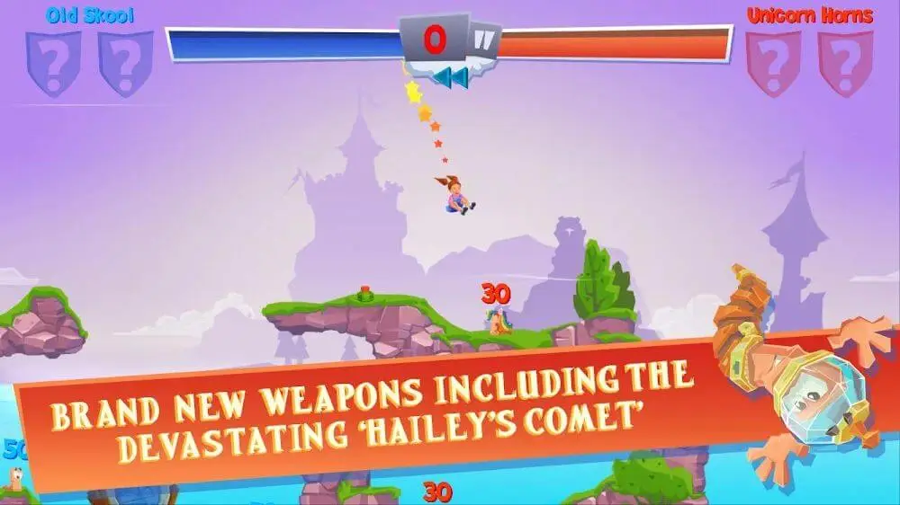 Screenshot of the Worms 4 game