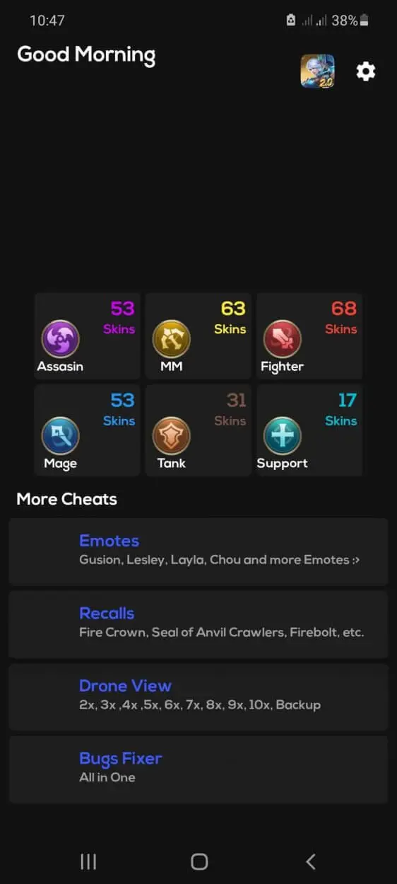 Screenshot of the Zolaxis Patcher app