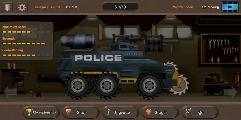 Screenshot of the Zombie Metal Racing game