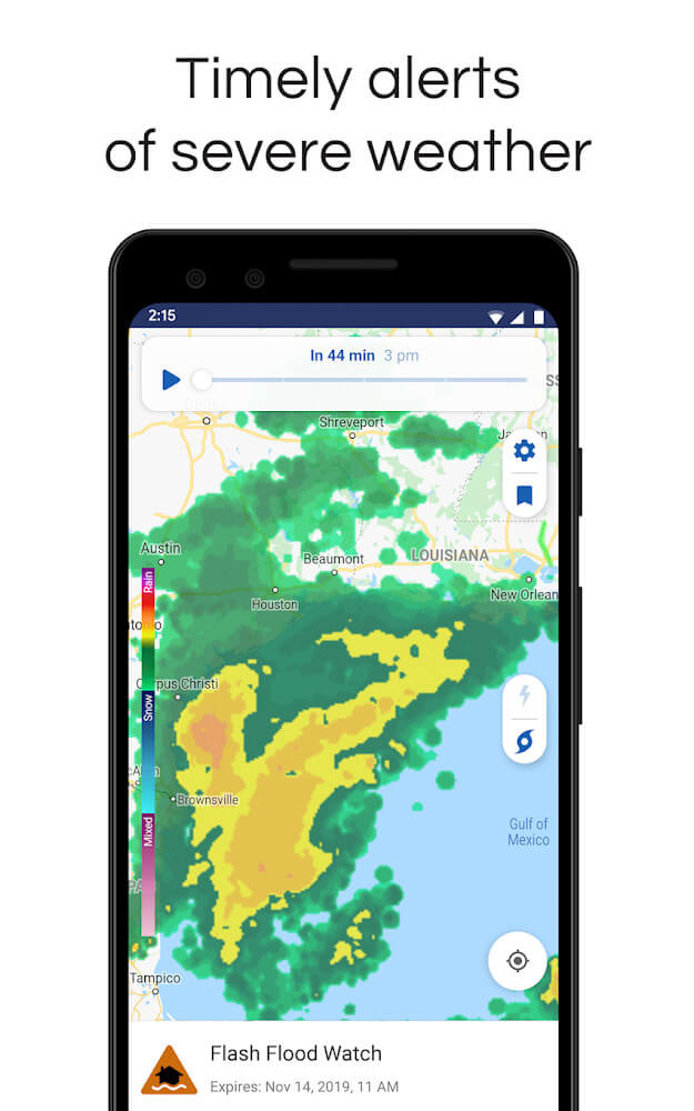 Screenshot of the Clime: NOAA Weather Radar Live app