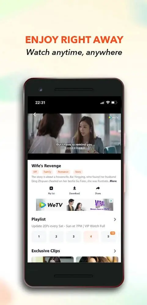 Screenshot of the iflix app