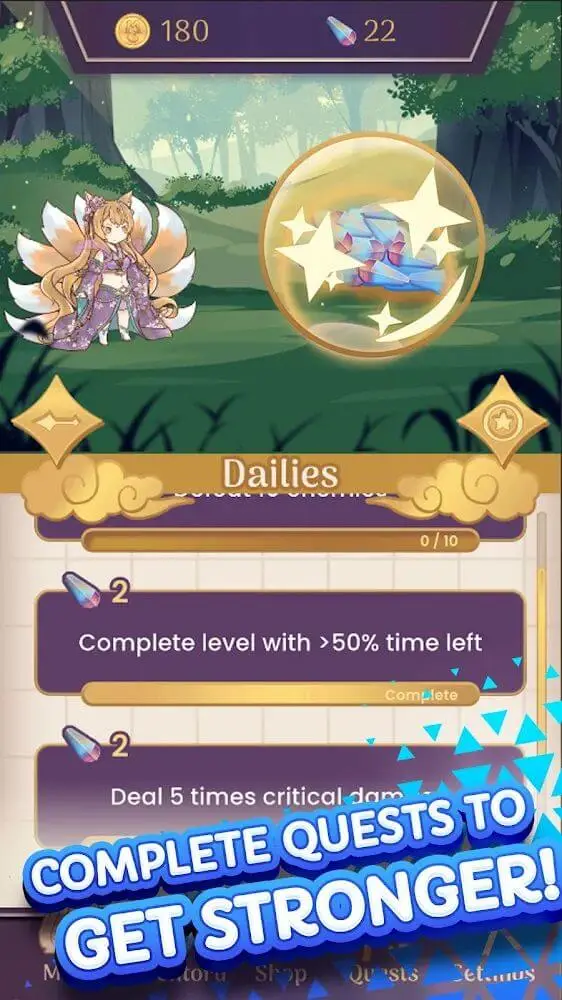 Screenshot of the kawaii Dungeon app