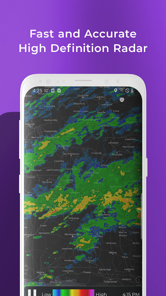 Screenshot of the MyRadar Weather Radar app