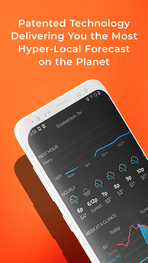 Screenshot of the MyRadar Weather Radar app