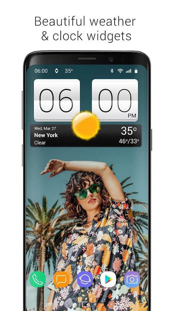 Screenshot of the Sense V2 Flip Clock & Weather app