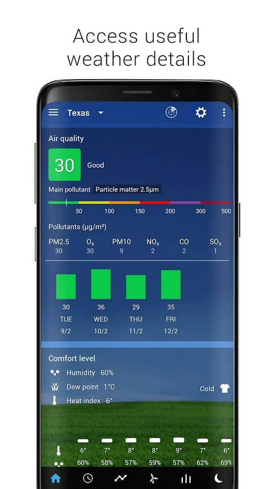 Screenshot of the Sense V2 Flip Clock & Weather app
