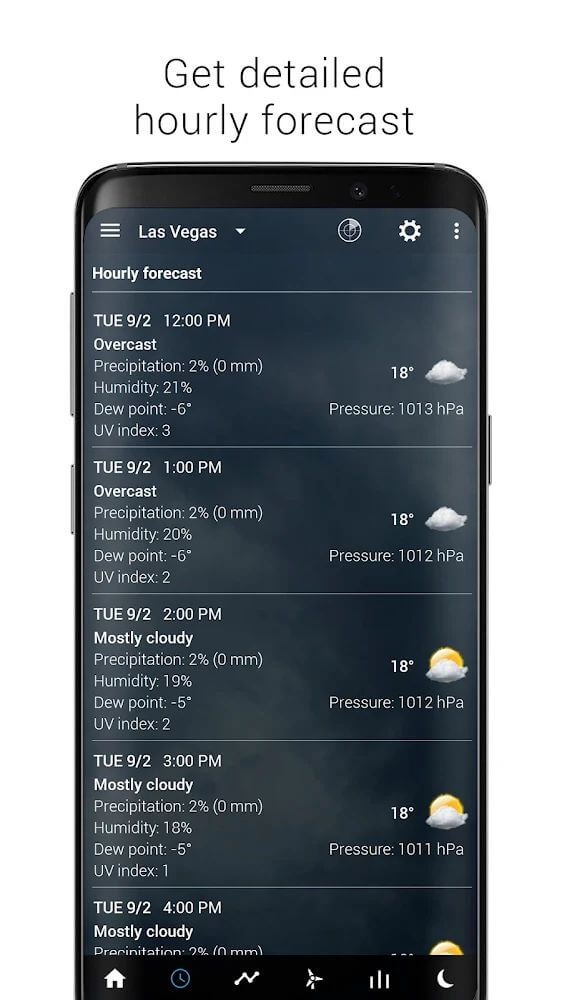 Screenshot of the Sense V2 Flip Clock & Weather app