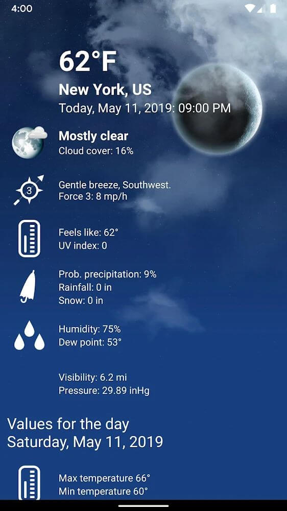 Screenshot of the Weather XL PRO game