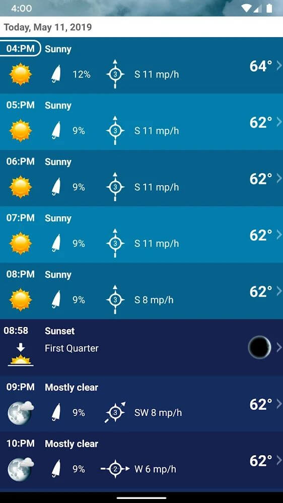 Screenshot of the Weather XL PRO game