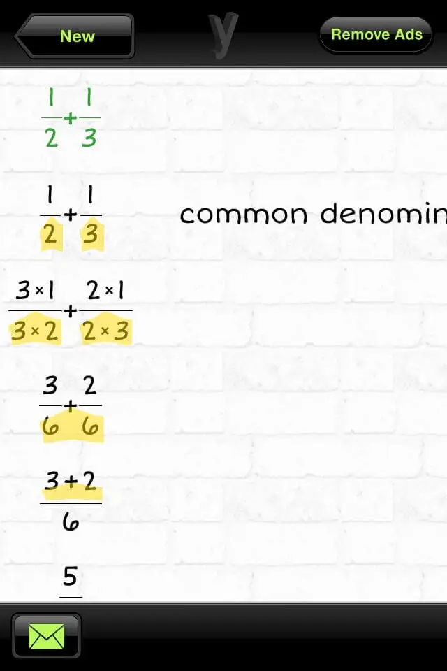 Screenshot of the yHomework app