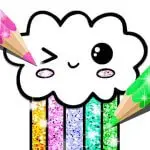 Kawaii Coloring Book Glitter application logo
